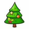 пример раскраски маленькая новогодняя елка с игрушками