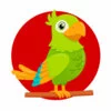 пример раскраски миленький попугай