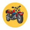пример раскраски мотоцикл с глазами