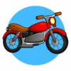 пример раскраски мотоцикл в горах