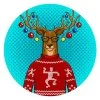пример раскраски новогодний олень в офисе