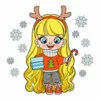пример раскраски новогодняя девочка