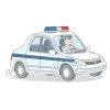 пример раскраски полицейский в полицейской машине