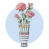пример раскраски ваза с разными цветами