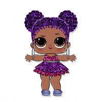 Цветной вариант раскраски лол пурпурная королева (purple queen)