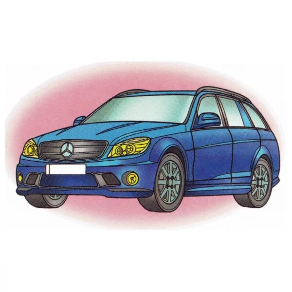 Цветной вариант раскраски мерседес c63 amg
