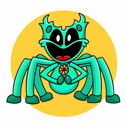 Цветной вариант раскраски улыбающиеся твари snidey spidey