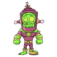 Цветной вариант раскраски зомби toxic brainz (токсичный брэйнз)