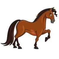 Цветной вариант раскраски чистокровный конь