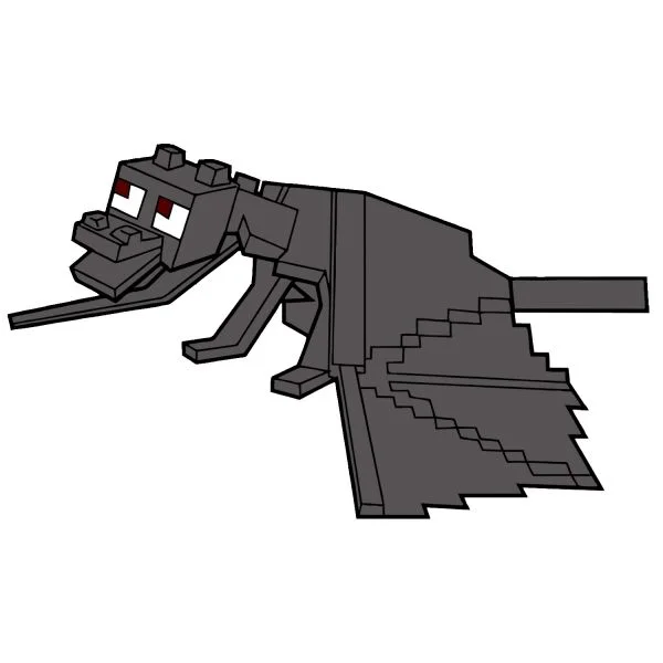Цветной вариант раскраски дракон края (ender dragon)