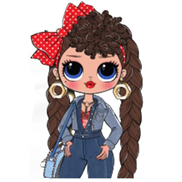 Цветной вариант раскраски кукла лол omg (busy b. b.)