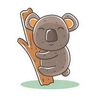 Цветной вариант раскраски пушистая коала