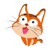 Цветной вариант раскраски удивленный котенок