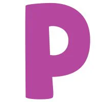 Цветной вариант раскраски английский алфавит буква p без картинки