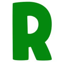 Цветной вариант раскраски английский алфавит буква r без картинки