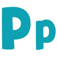Цветной вариант раскраски буква p английского алфавита