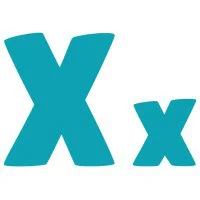 Цветной вариант раскраски буква x английского алфавита