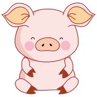Цветной вариант раскраски маленькая свинка