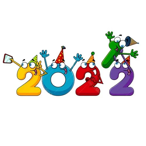Цветной вариант раскраски 2022 провожает 2021