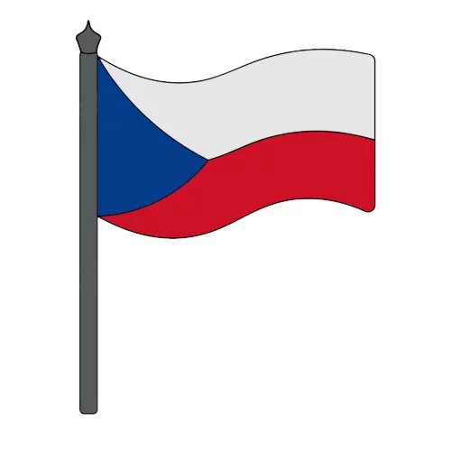 Цветной вариант раскраски флаг чехии