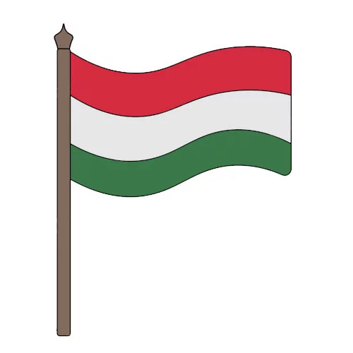 Цветной вариант раскраски флаг венгрии