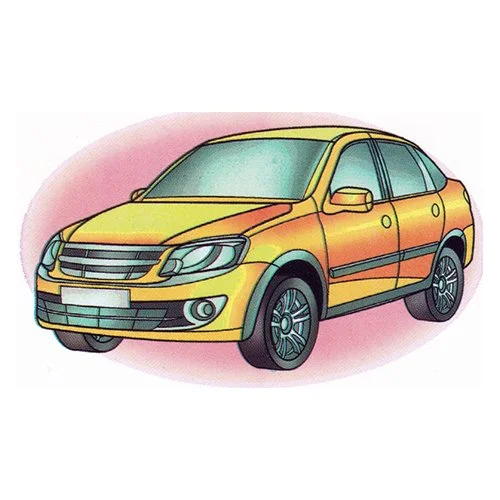 Цветной вариант раскраски lada granta