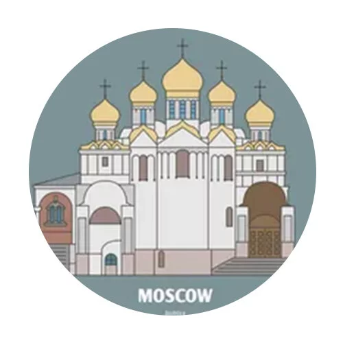 Цветной вариант раскраски российский храм