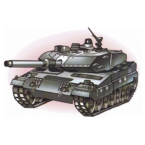 Цветной вариант раскраски танк леопард-2