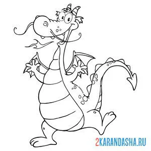 Раскраска усатый дракон