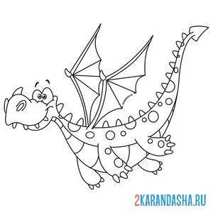 Раскраска летающий дракон