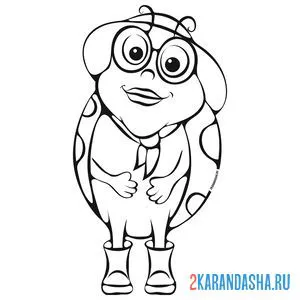 Раскраска божья коровка в очках