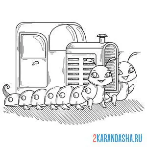 Раскраска трактор