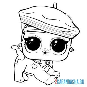 Раскраска лол питомец кошечка фаззи фан