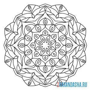 Раскраска антистресс мандала