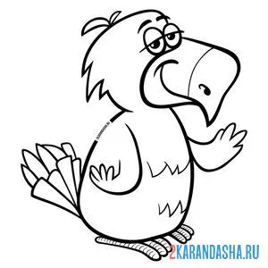 Раскраска смешной попугай
