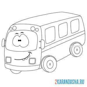 Раскраска детский автобус