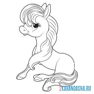 Раскраска пони милая лошадка