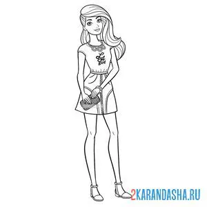 Раскраска barbie с интересной прической