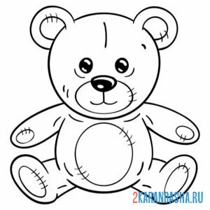 Раскраска игрушечный мишка