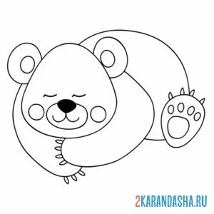 Раскраска мишка спит