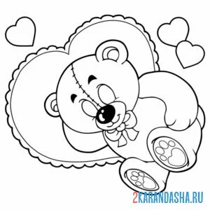 Раскраска плюшевый мишка спит