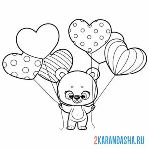мишка и воздушные шары