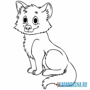 Раскраска волк улыбается