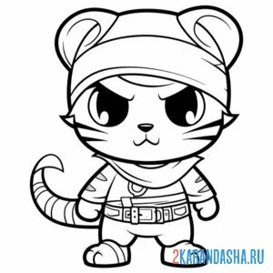Раскраска тигр опасный