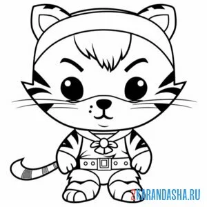 Раскраска тигр боец