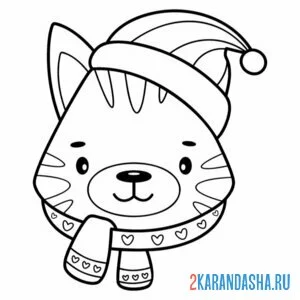 Раскраска зимний тигр