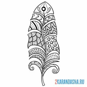 Раскраска антистресс перо павлина