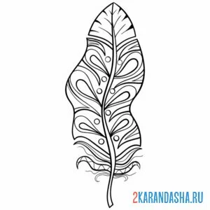 Раскраска павлин перо антистресс