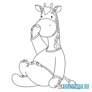 Раскраска жираф отдыхает