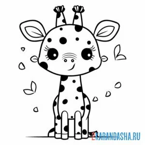 Раскраска милейший жираф